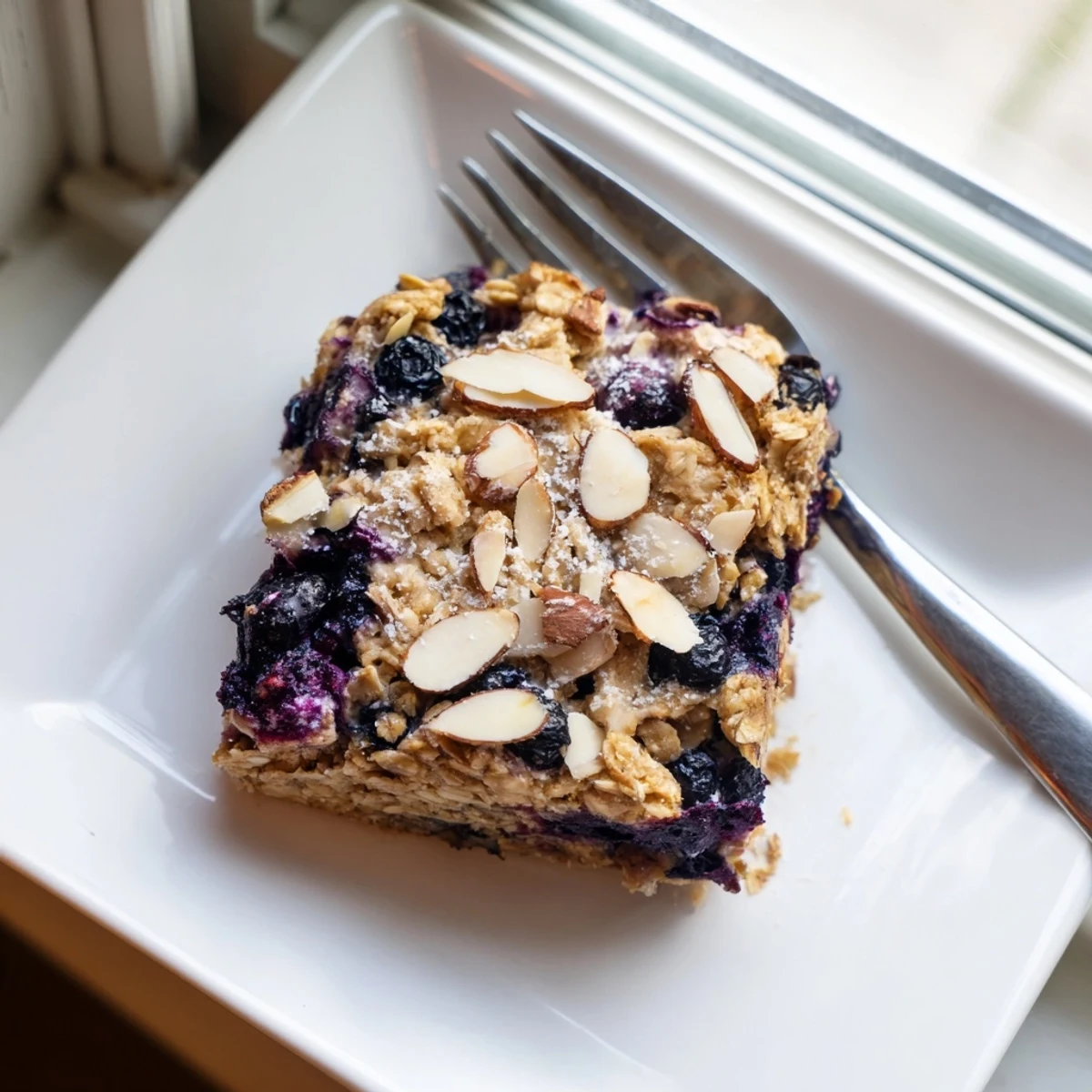 Golden blueberry cottage cheese breakfast bake with juicy berries bubbling on top