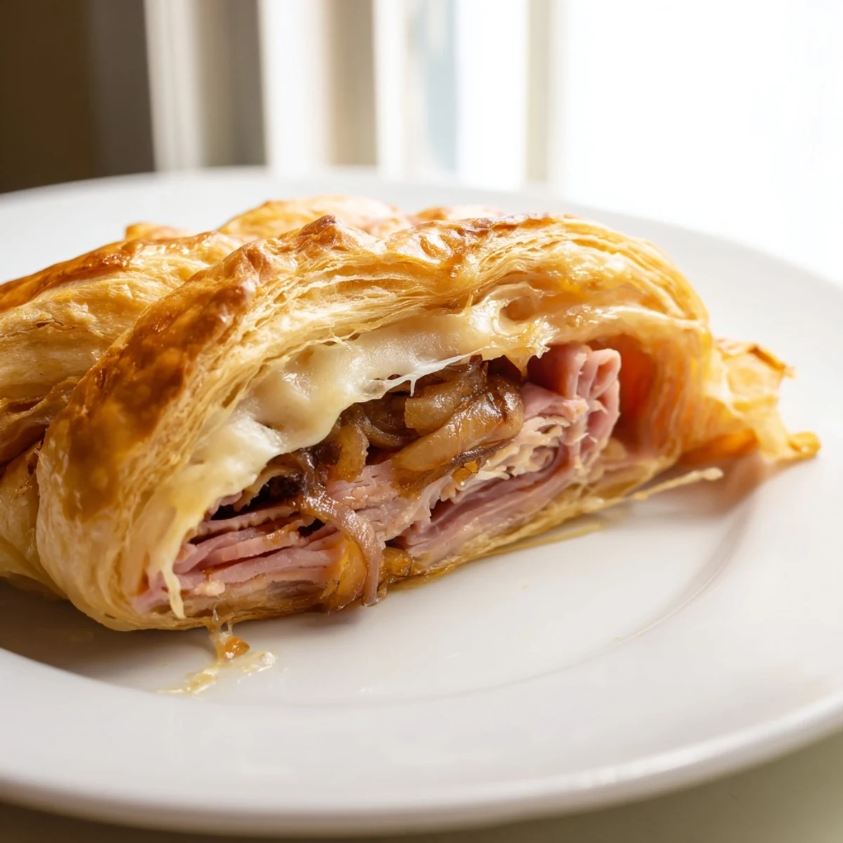 Golden beef and cheese French dip roll ups with melted provolone on a baking sheet