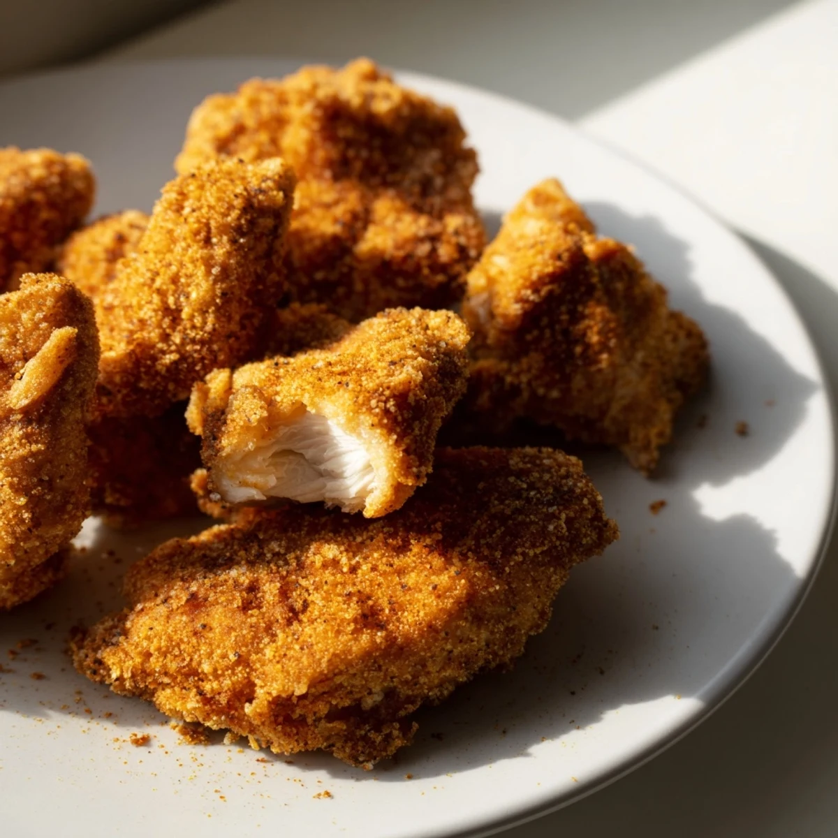 Juicy fried chicken drumsticks with perfectly seasoned crust alongside creamy coleslaw and mashed potatoes