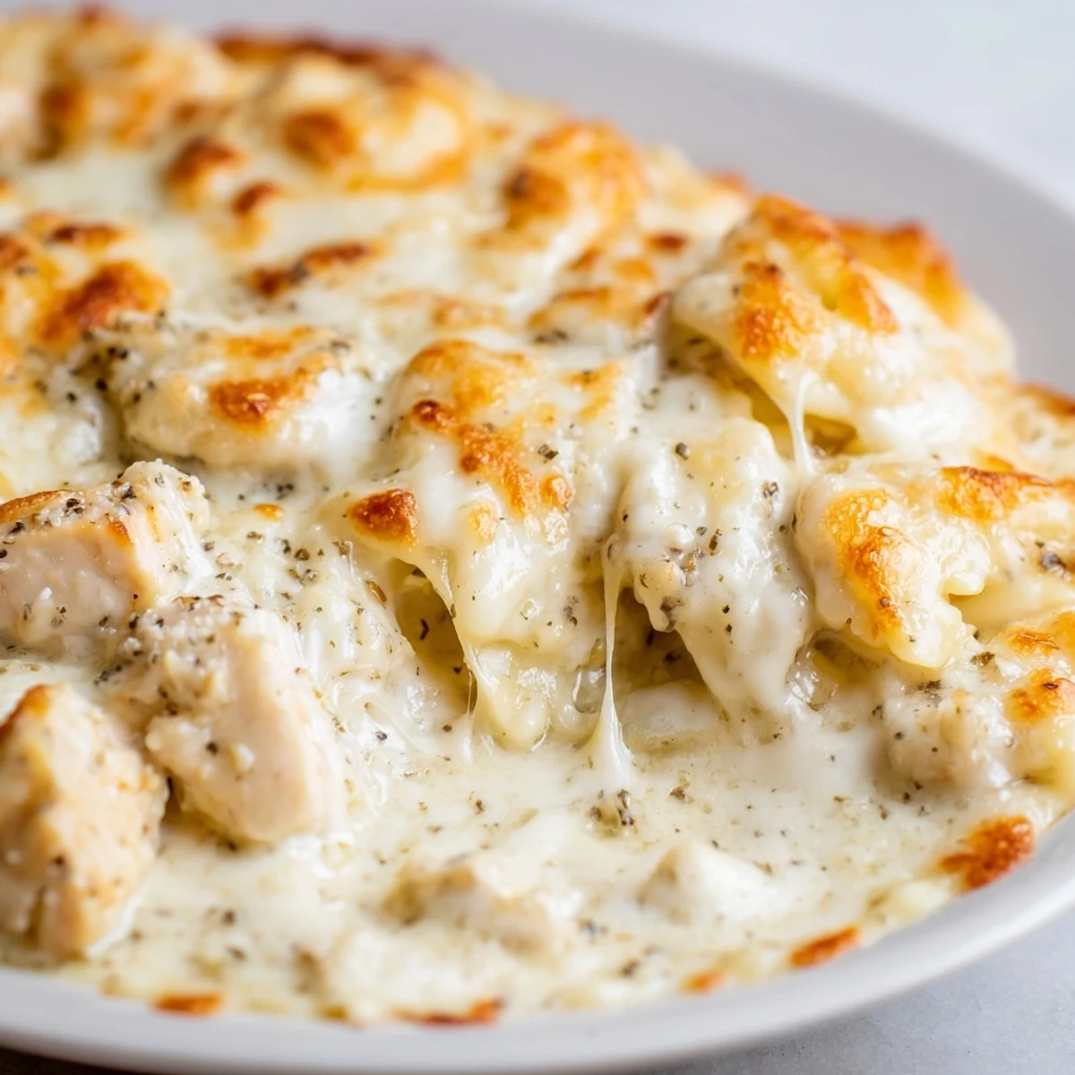 Chicken Alfredo Baked Ravioli