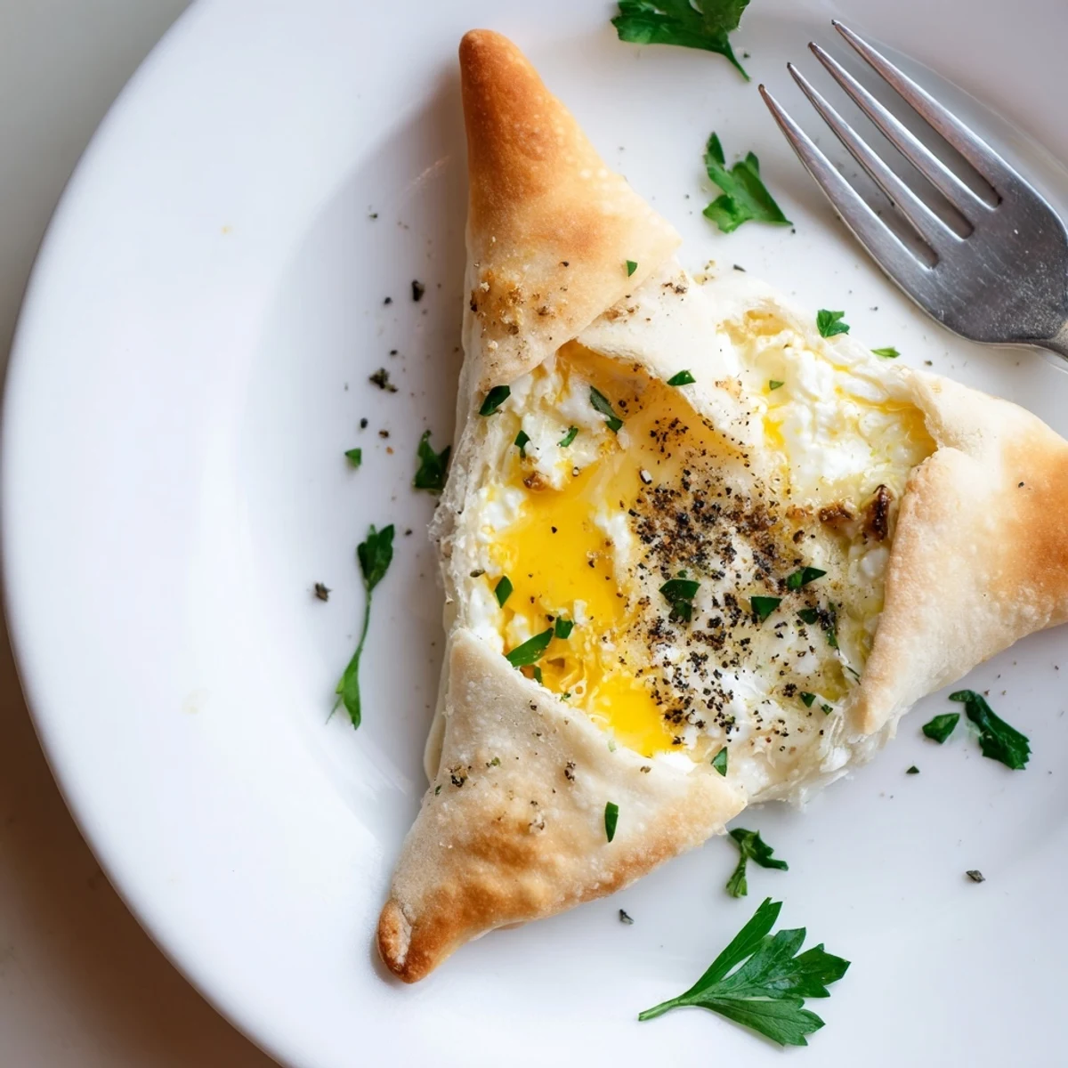 Cheese Fatayer Recipe on parchment, brushed glossy with egg yolk, aromatic sesame