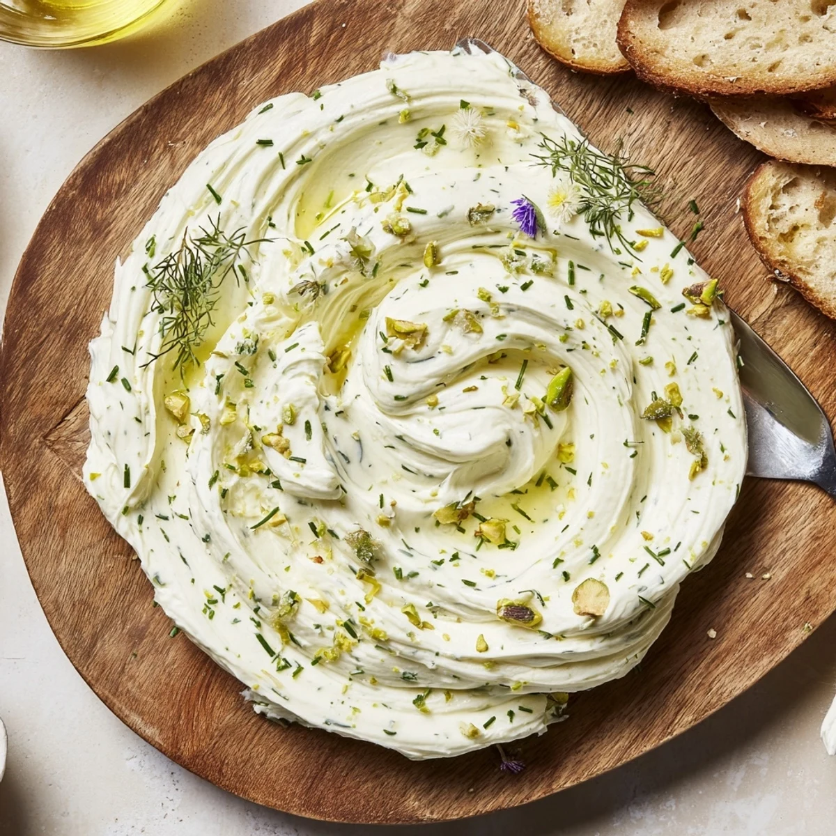 Guests grazing on Rustic Creamy Herb Infused Butter Board with crusty bread