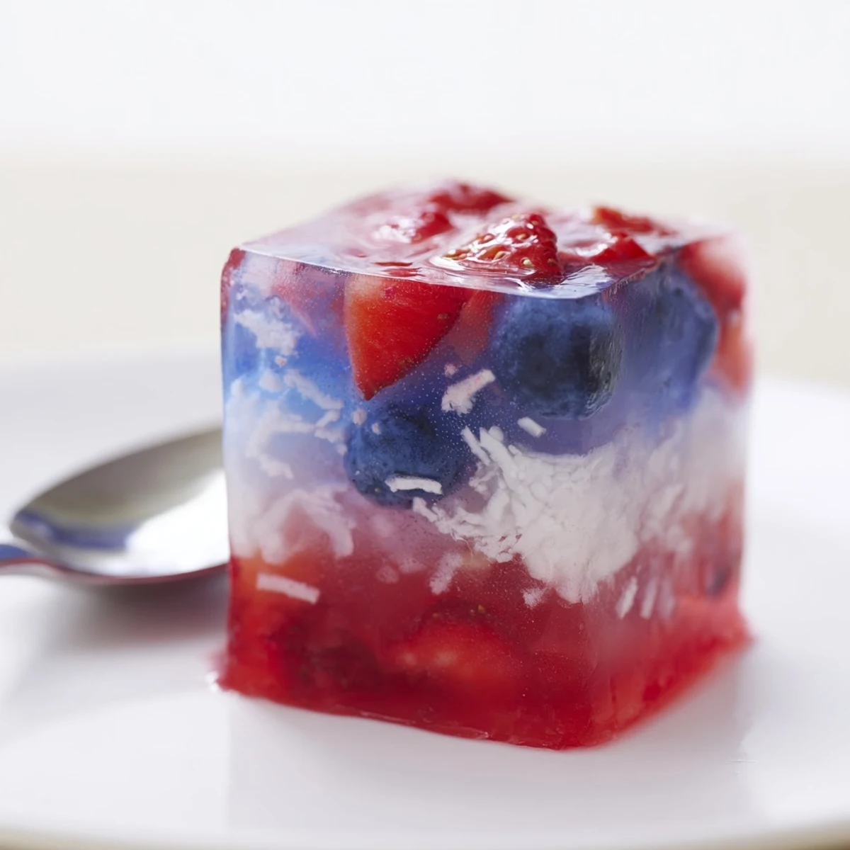 Serve Red White And Blue Ice Cubes Recipe in lemonade for refreshing, fruity chill