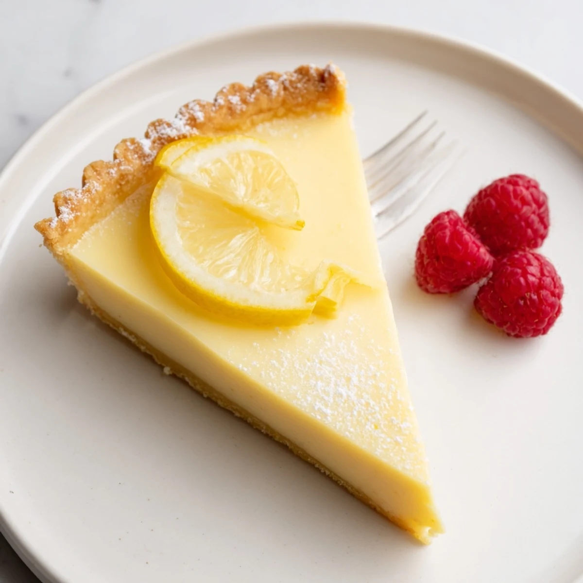 Chilled Creamy Lemon Tart Recipe served with fresh berries and bright citrus aroma