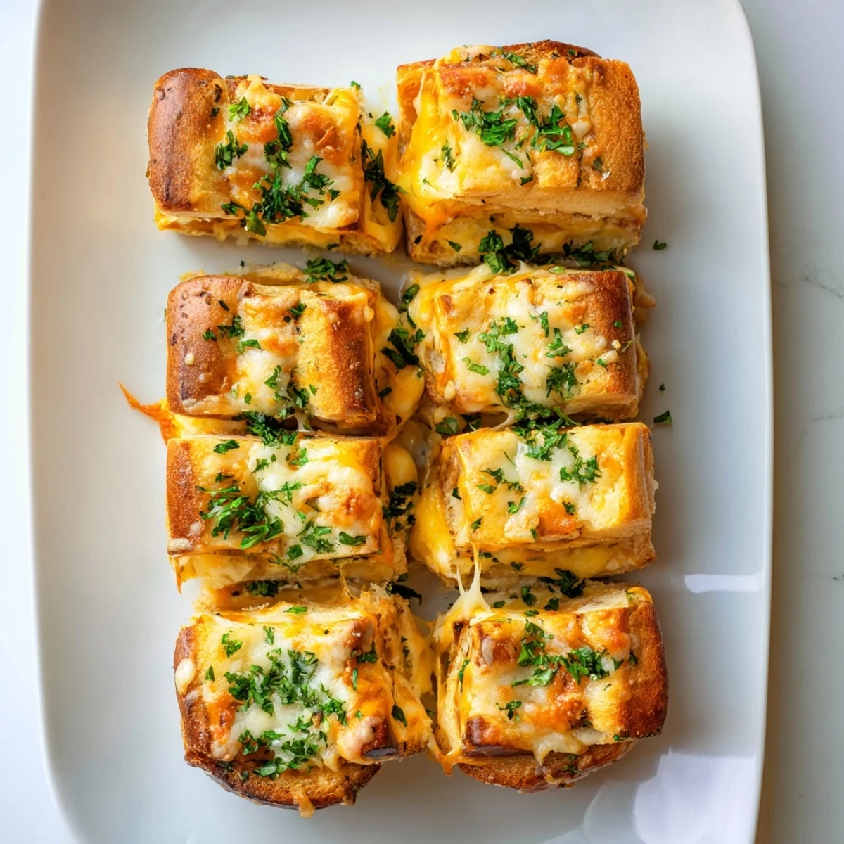 Gooey cheddar and mozzarella filled Hawaiian roll sliders baked to crispy golden perfection