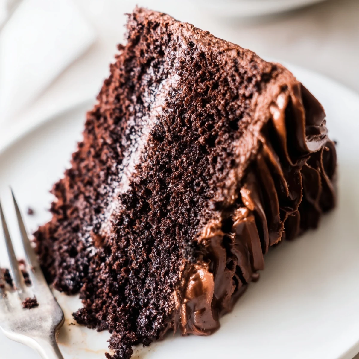 Moist double-layer Matilda chocolate cake topped with rich buttercream and chocolate ganache drips