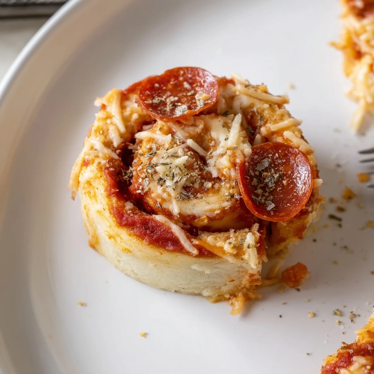 Gluten Free Pizza Rolls Snack: warm golden spirals with bubbling mozzarella and marinara