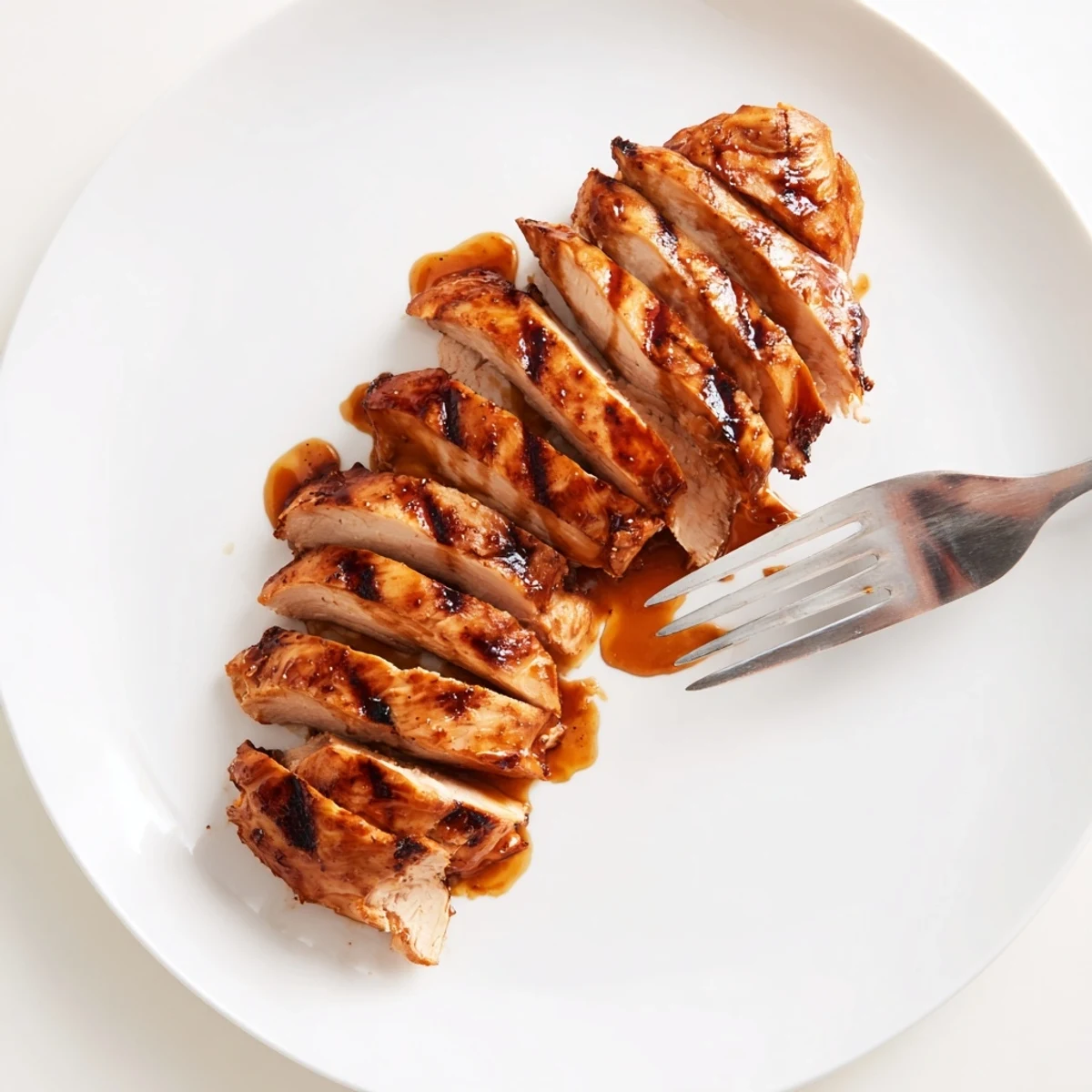Juicy grilled Coca Cola glazed chicken breast with caramelized grill marks on a rustic plate