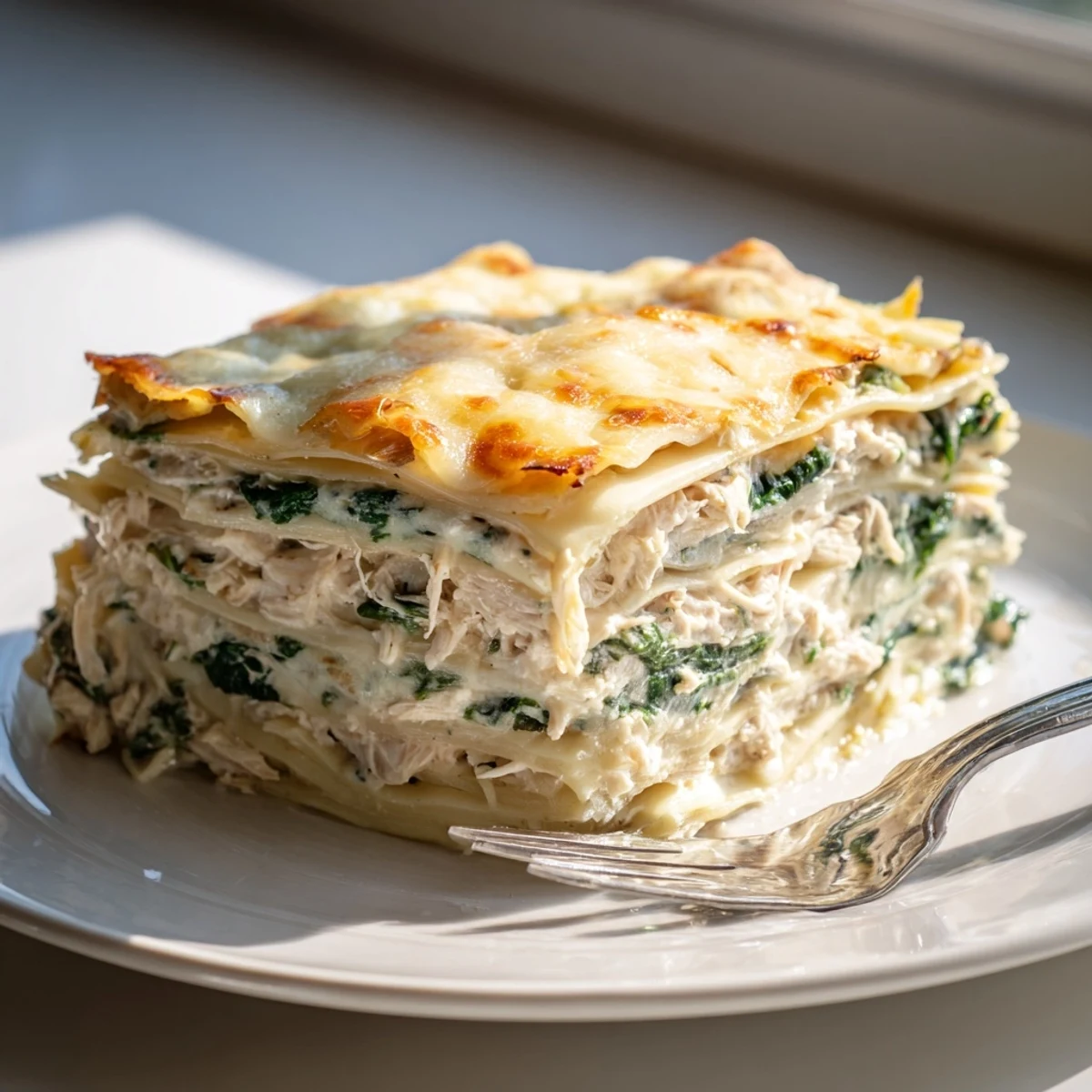 Creamy White Chicken Lasagna